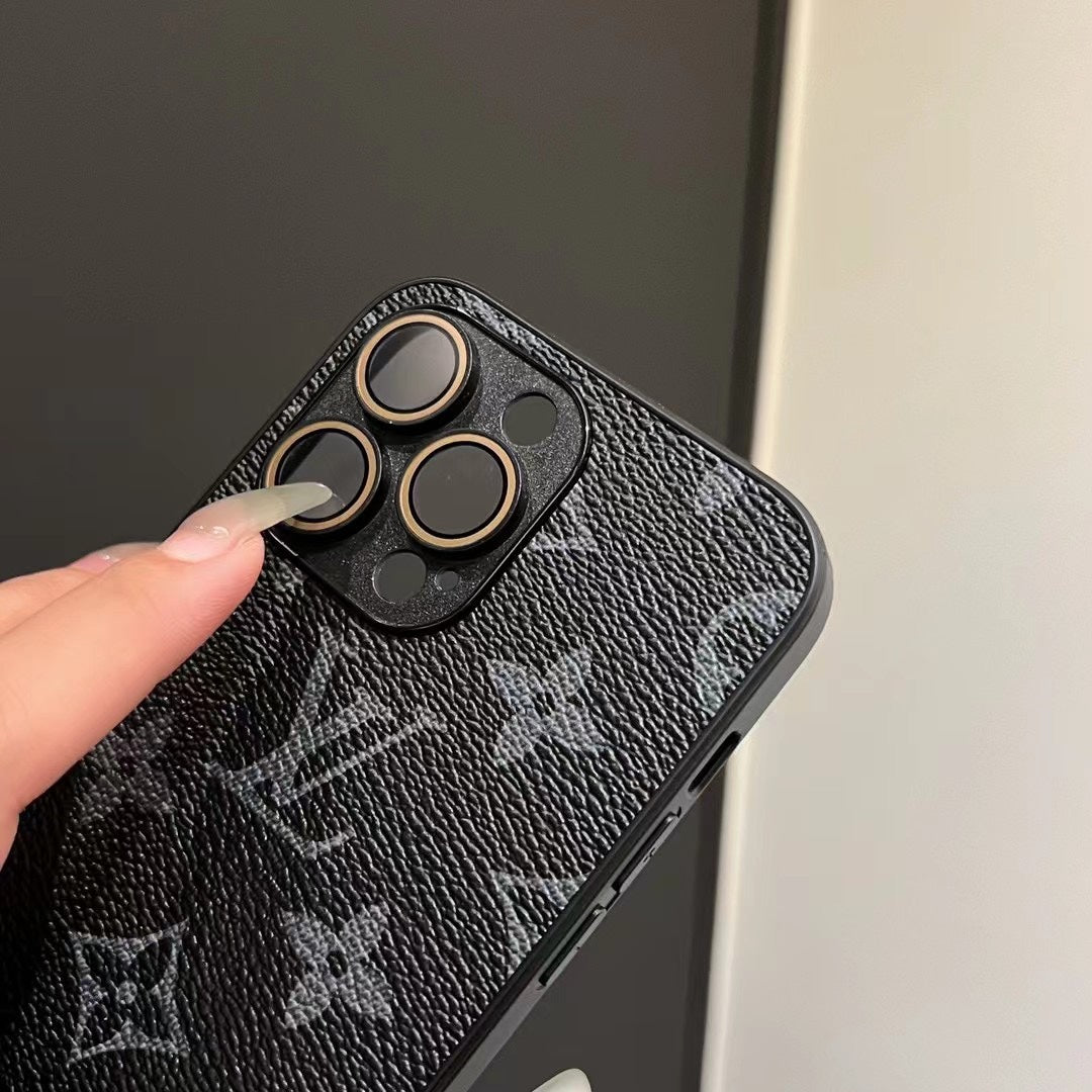 Fashion Leather Golden Logo All-Inclusive Case