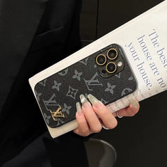 Fashion Leather Golden Logo All-Inclusive Case
