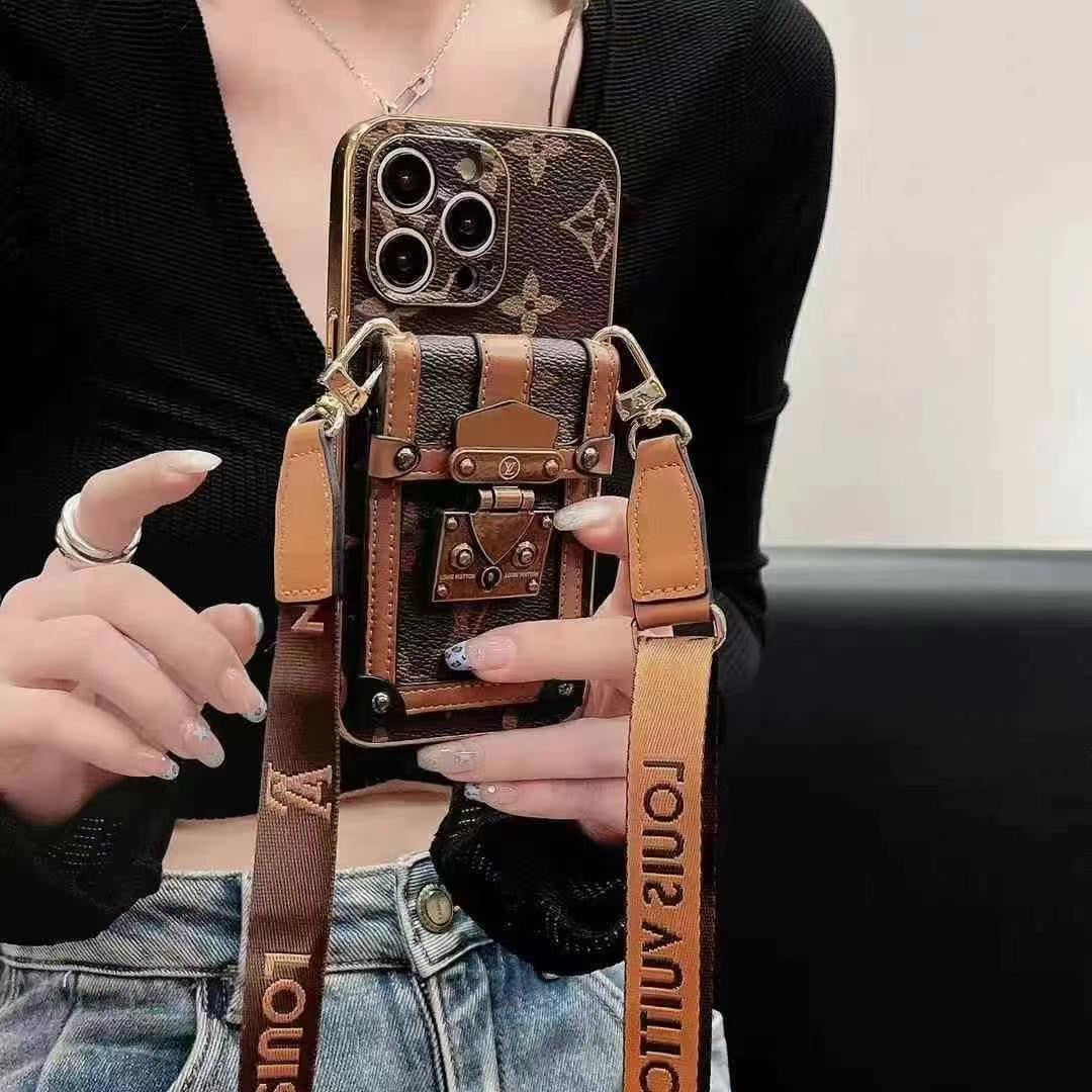 Fashion Lock Buckle Electroplated Crossbody Card Case