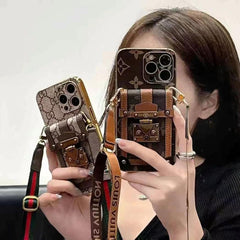 Fashion Lock Buckle Electroplated Crossbody Card Case