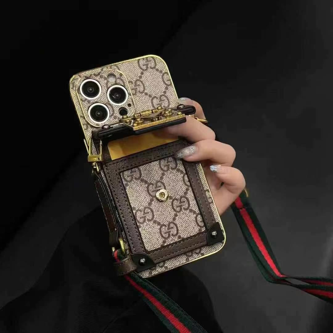 Fashion Lock Buckle Electroplated Crossbody Card Case