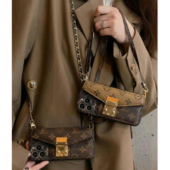 Leather Embossed Crossbody Card Case