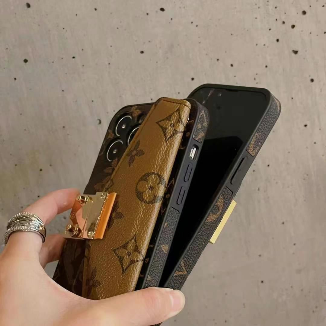 Leather Embossed Crossbody Card Case