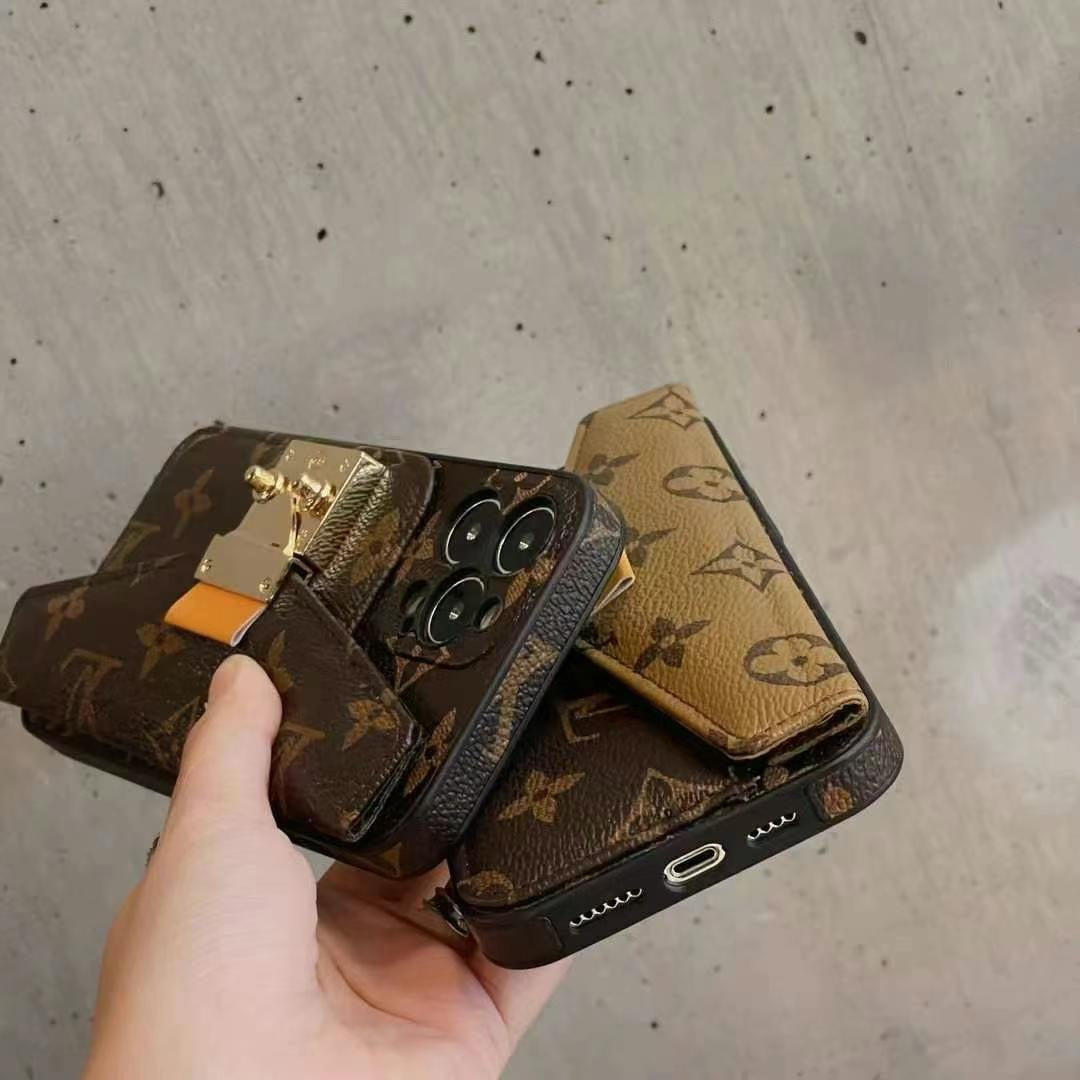 Leather Embossed Crossbody Card Case
