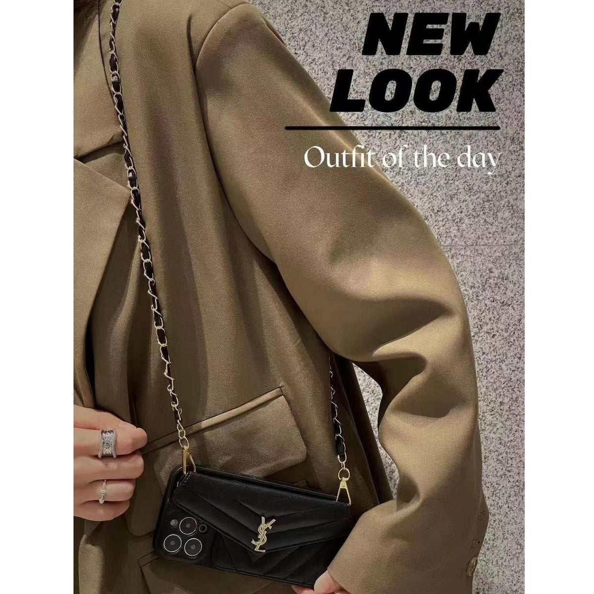 Elegant Leather Crossbody Card Case