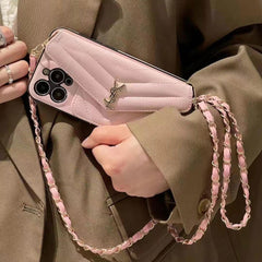 Elegant Leather Crossbody Card Case