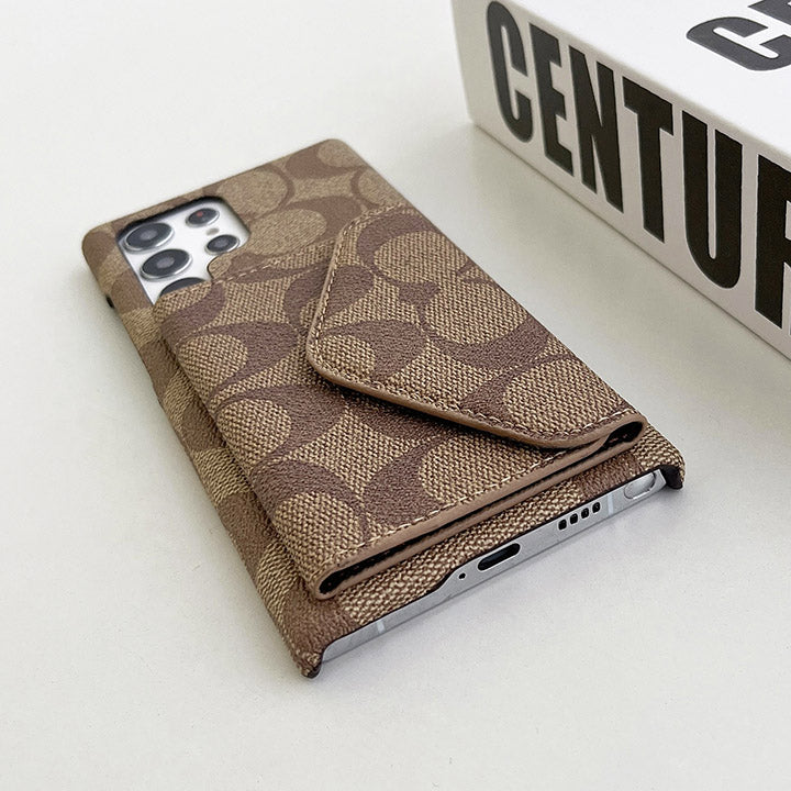 Fashionable Retro Leather Card Holder Samsung Case