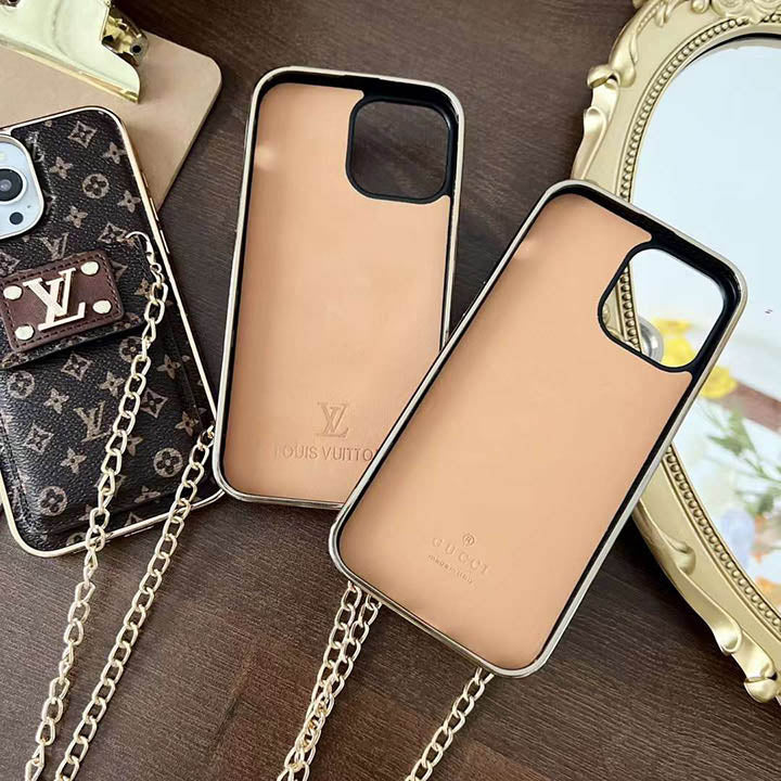 Retro Embossed Leather Chain Case