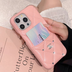 Fashion Leather Card Holder Diamond Case