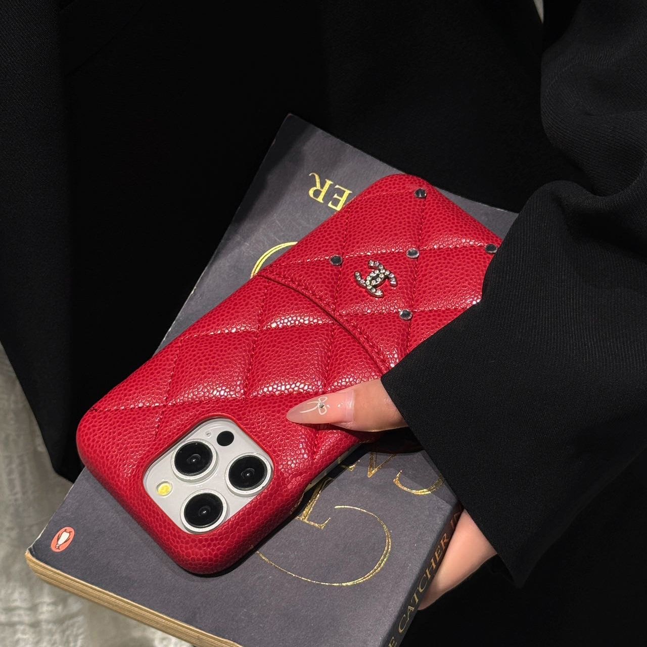 Fashion Leather Card Holder Diamond Case