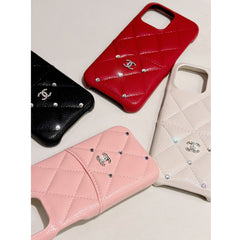 Fashion Leather Card Holder Diamond Case