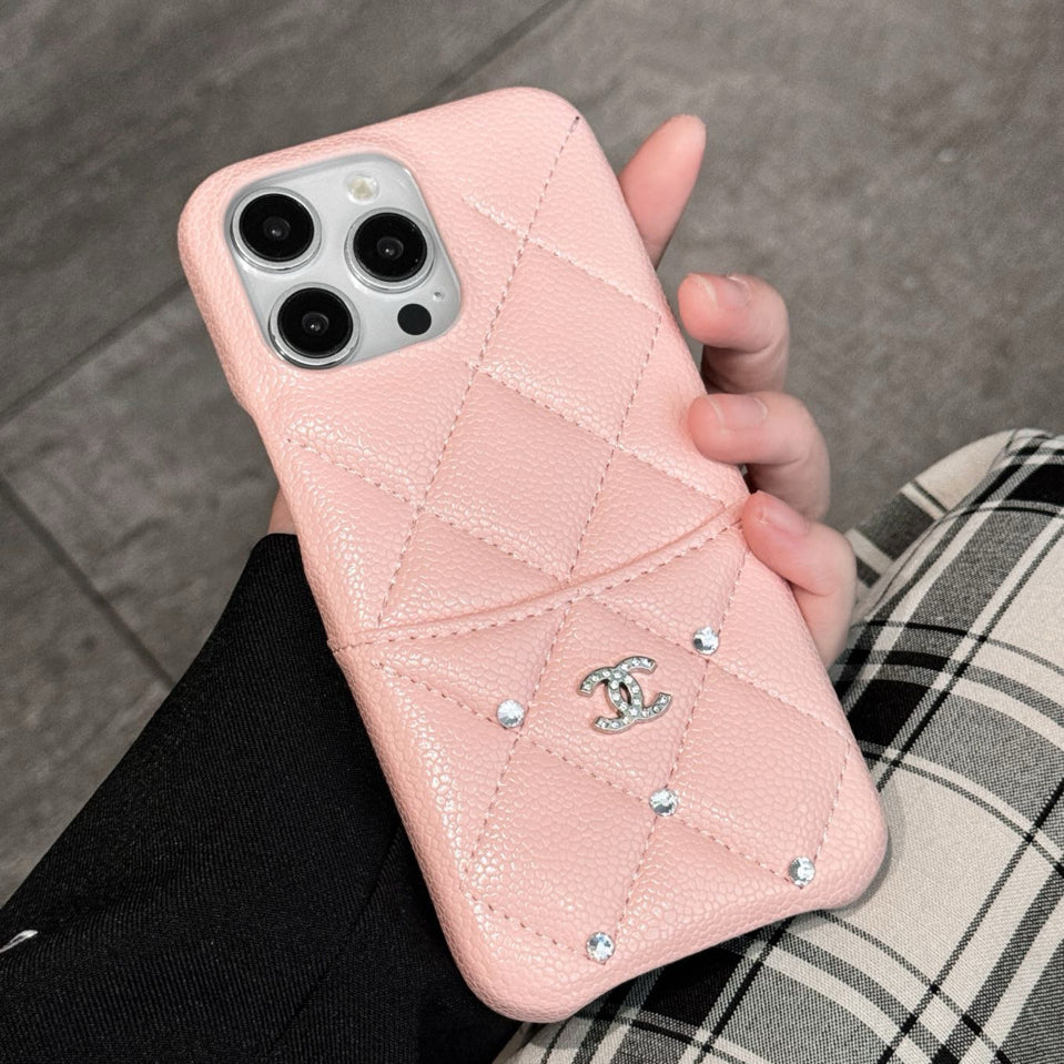Fashion Leather Card Holder Diamond Case