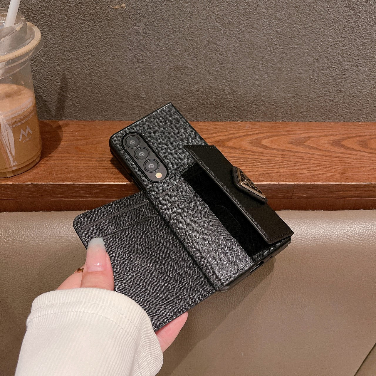 Triangle Logo Envelope Card Holder Fold Case
