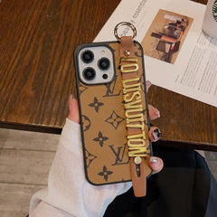 Metal Letters Wristband Leather Case