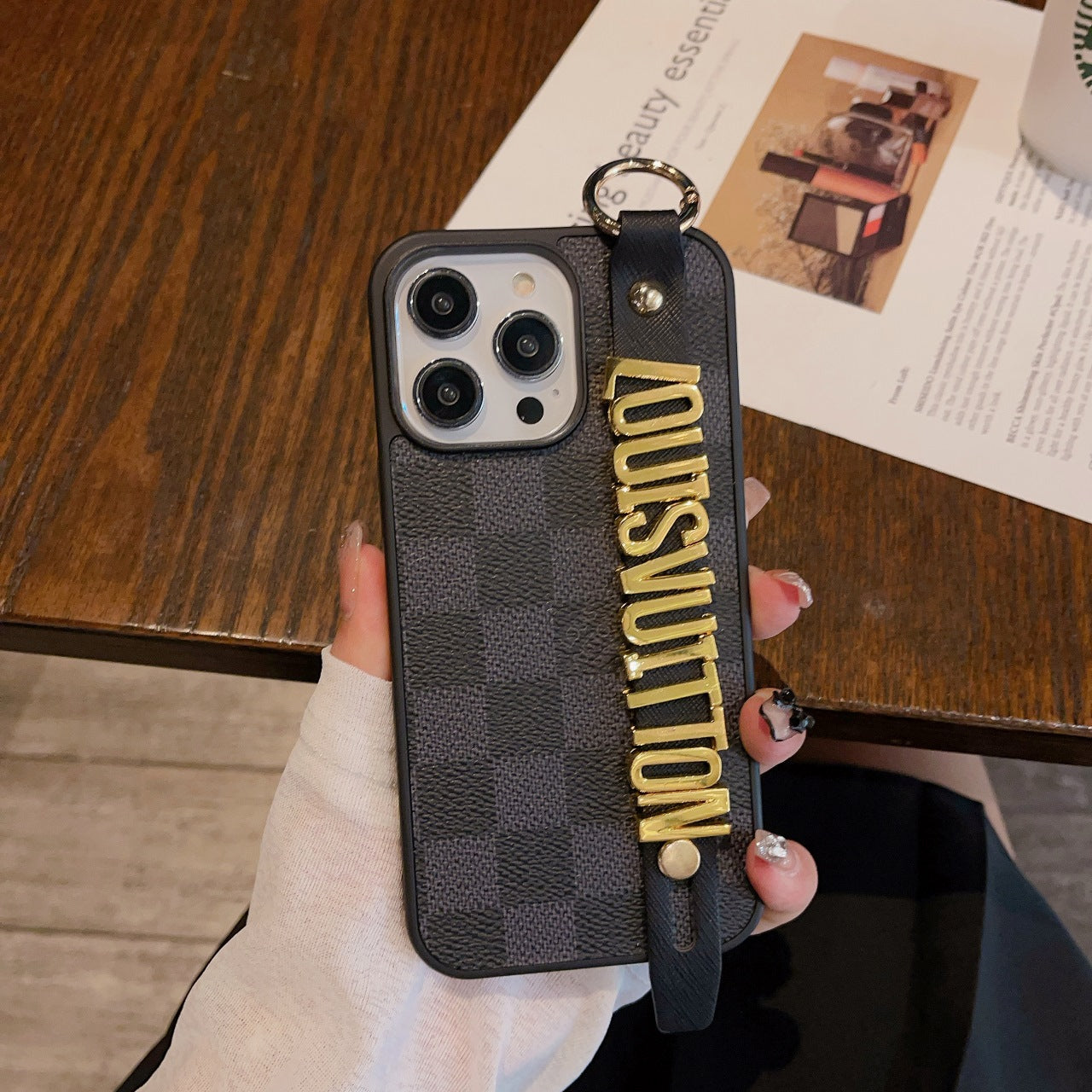 Metal Letters Wristband Leather Case