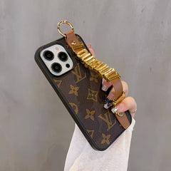 Metal Letters Wristband Leather Case