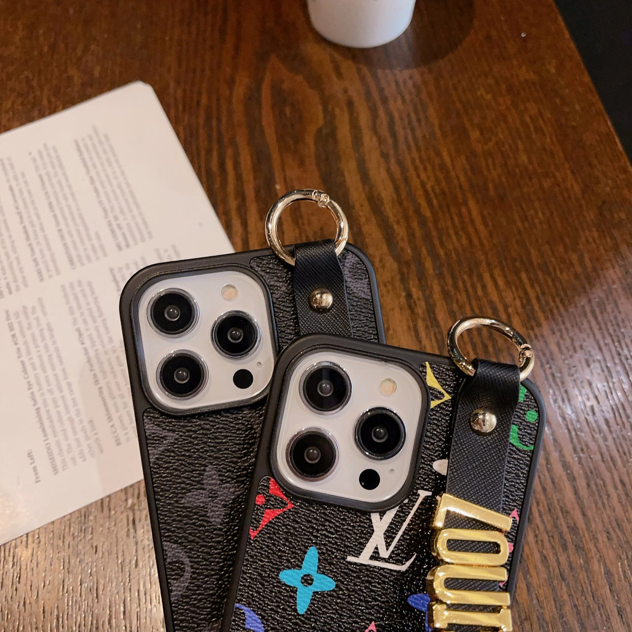 Metal Letters Wristband Leather Case