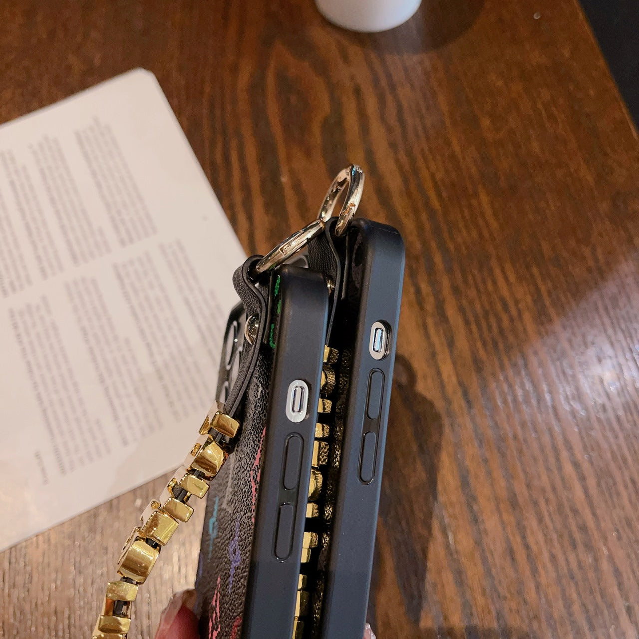 Metal Letters Wristband Leather Case