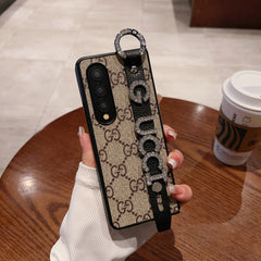 Luxury Rhinestone Letters Wristband Fold Case