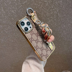Luxury Rhinestone Letters Wristband iPhone Case