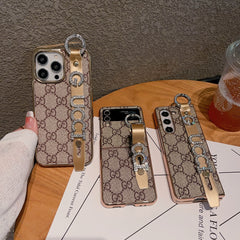 Luxury Rhinestone Letters Wristband Fold Case