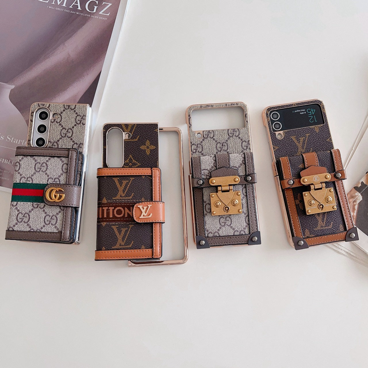 Luxury leather coin purse Fold Case