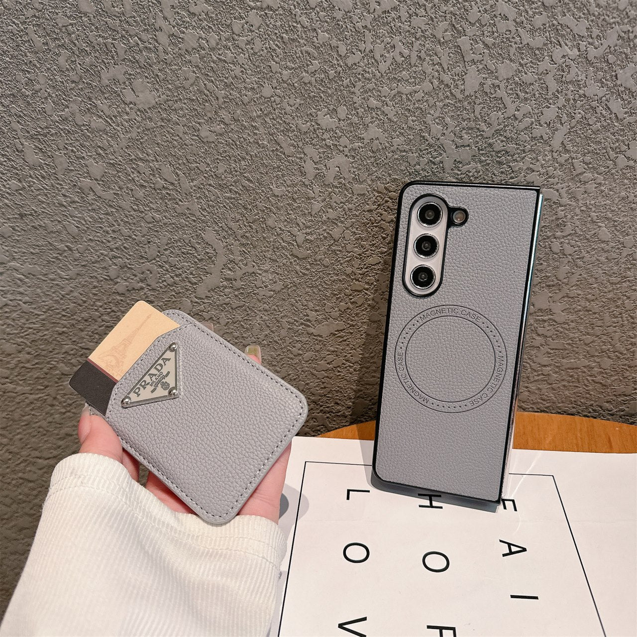 Luxury Litchi Magnetic Leather Fold Case