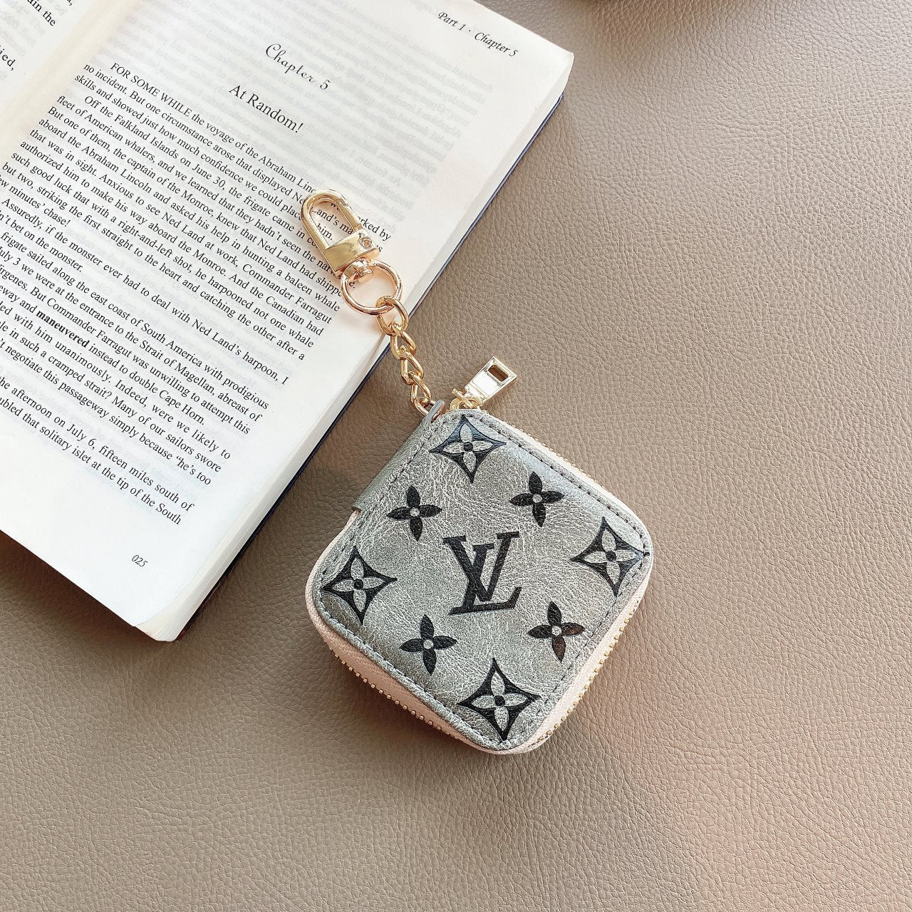Leather printed AirPods case