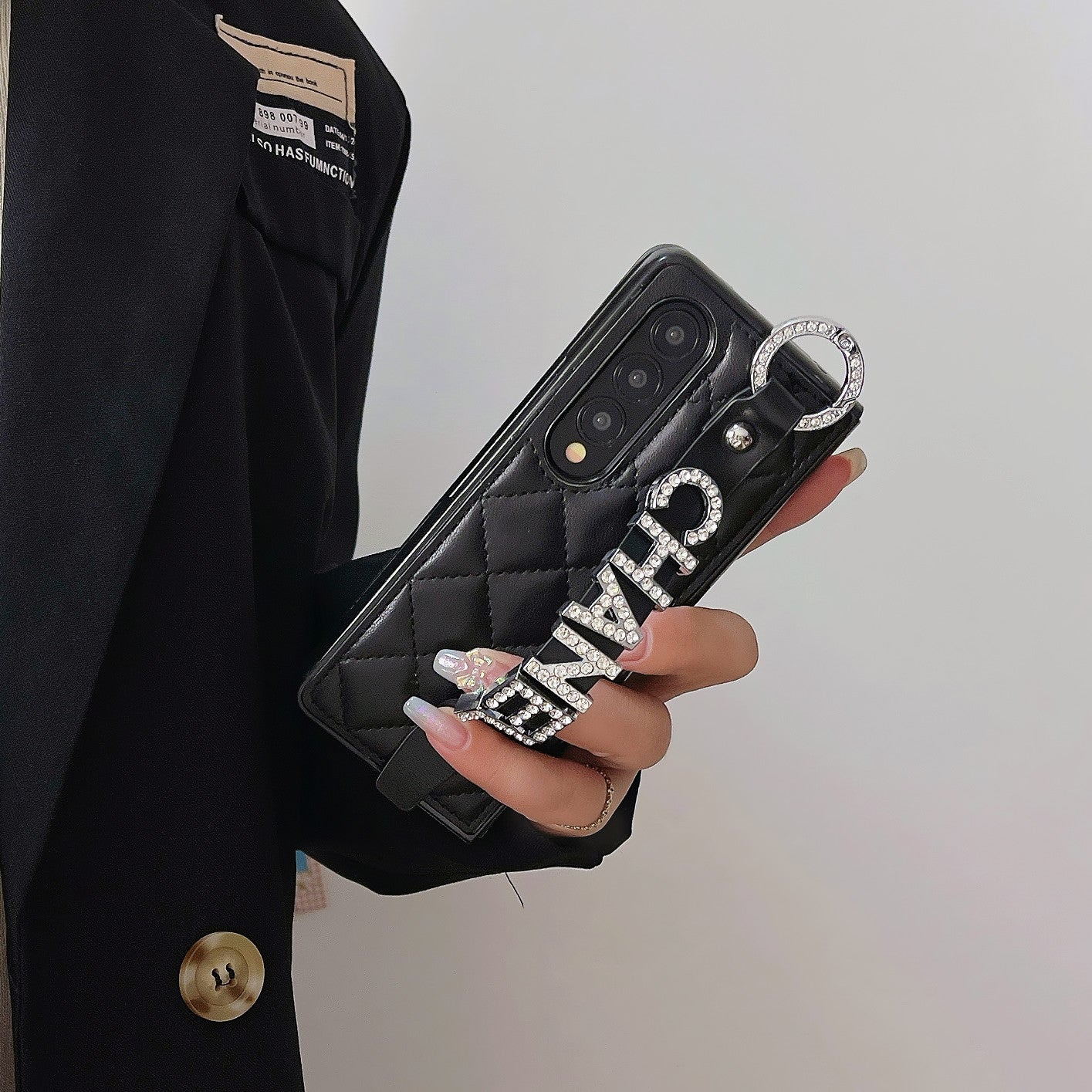 Wristband diamond leather FOLD CASE