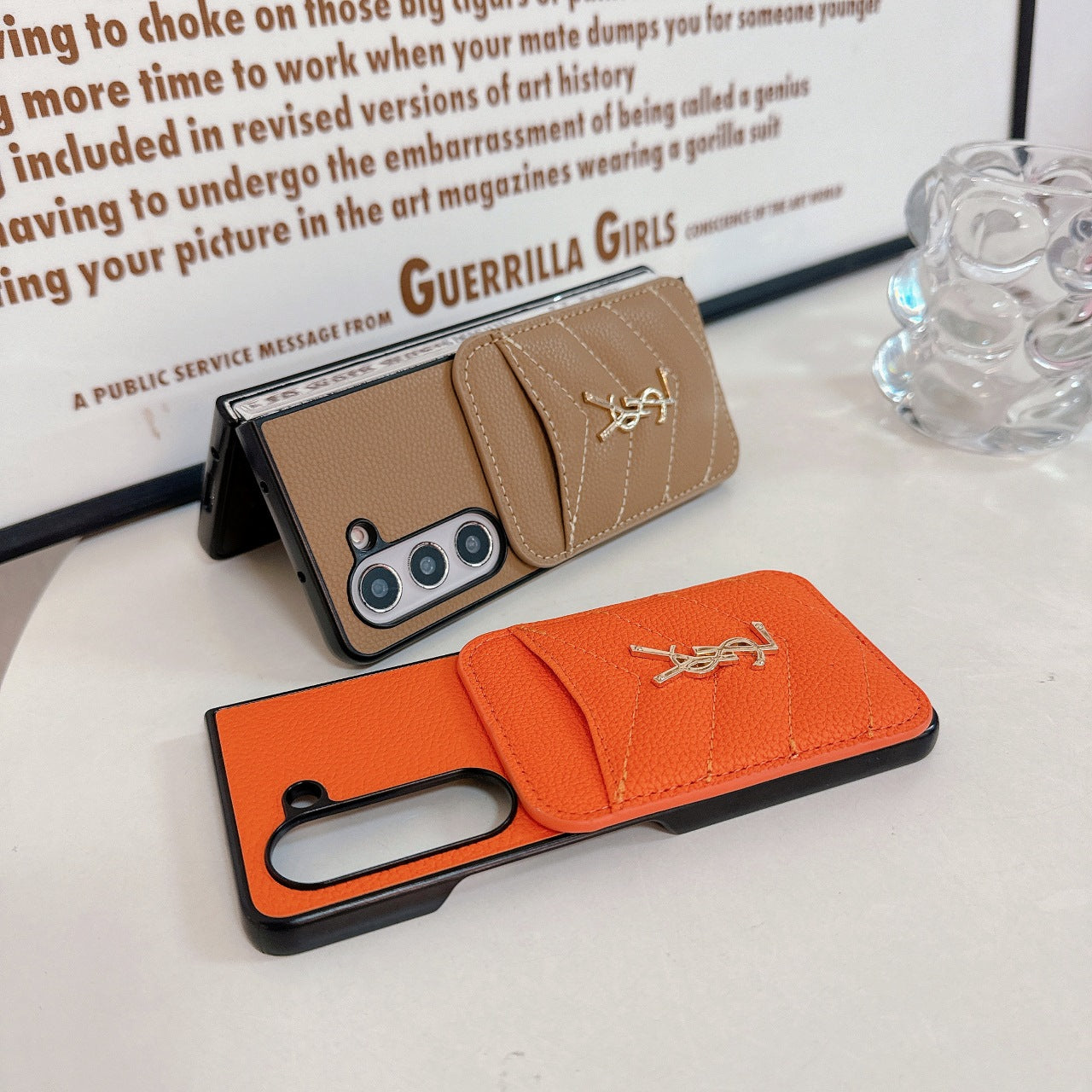 Litchi leather magnetic card holder FOLD CASE