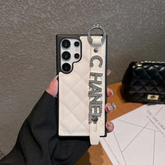 Patent Leather Diamond Letters Wristband Samsung Case